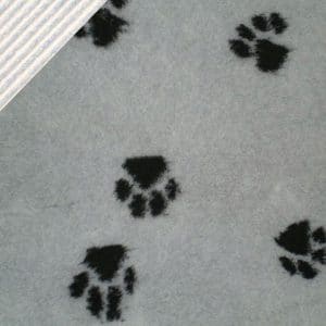 Hundetæppe - Vetbed med poter-Grå/sort